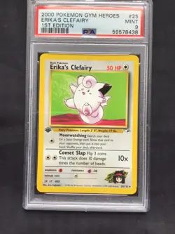 Pokemon Cards: Gym Heroes 1st Edition Rare: Erika's Clefairy 25/132 PSA 9 - Image 2
