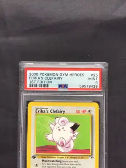 Pokemon Cards: Gym Heroes 1st Edition Rare: Erika's Clefairy 25/132 PSA 9 - Image 3