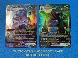Umbreon Espeon Vmax 215/203 Alternate Alt Art Evolving Skies Custom Fan Art Card - Image 1