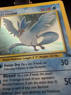 Pokemon TCG Articuno Holo Rare Unlimited Card 2/62 Fossil Set 1999 WOTC LP/MP - Image 4