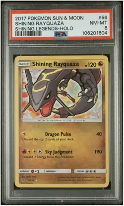 2017 POKEMON SHINING LEGENDS SHINING RAYQUAZA #56 HOLO PSA 8 NM #117652458 - Image 1