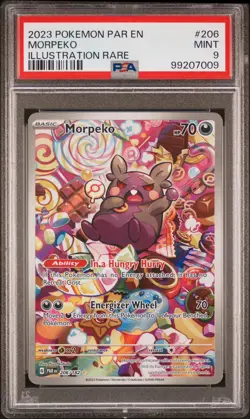 2023 Pokemon Paradox Rift Morpeko 206/182 Illustration Rare PSA 9 - Image 3