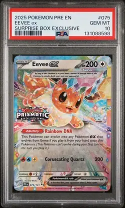 PSA 10 - 2025 Pokemon Prismatic Evolutions Suprise Box EEVEE #075 (8598) - Image 1