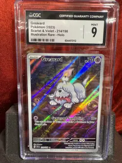 2023 Pokemon Greavard 214/198 CGC 9 Mint Illustration Rare Scarlet & Violet - Image 1