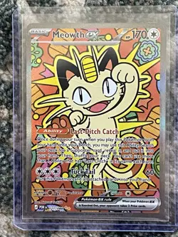 Meowth EX Full Art Holo Rare 121/088 POR Pokemon TCG Basic HP 170 EN - Image 1