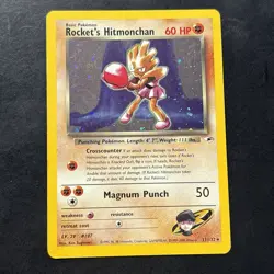 Pokemon Vintage Holo Rocket's Hitmonchan 011/132 Gym Heroes Wotc Swirl - Image 1