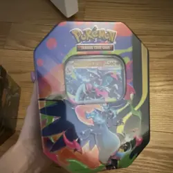 Pokemon Mega Charizard X Tin Trading Card Game Standard Size - Image 1