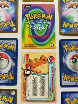 Charizard Charmander Evo Line Pokemon Bundle | Vintage | Base | Topps Cards Lot - Image 4