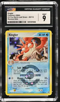 CGC Graded 9 Mint Kingler 26/112 EX FRLG Reverse Holo rare Pokemon Card - Image 1