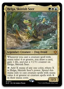Helga, Skittish Seer #217 (NM) Bloomburrow PPBLB Magic MTG - Image 1