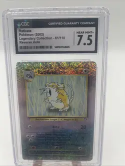 CGC 7.5 Raticate 2002 Legendary Collection 61/110 Reverse Holo Pokemon Card - Image 1