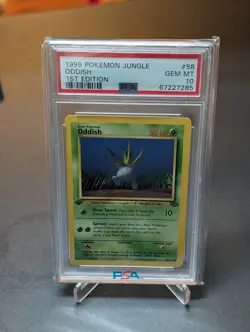 Oddish # 58 PSA 10 1st Edition Jungle 1999 Pokemon TCG - Image 1
