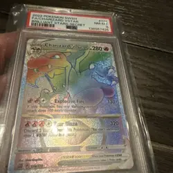 2022 Pokemon SWSH FA/Charizard VSTAR Brilliant Stars Secret, PSA 8 #174 - Image 2
