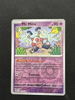 Pokemon ENGLISH - 151 - Mr. Mime - 122/165 - Reverse Holo - M/NM - Image 2