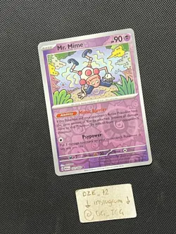 Pokemon ENGLISH - 151 - Mr. Mime - 122/165 - Reverse Holo - M/NM - Image 3