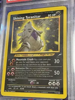 2002 POKEMON NEO DESTINY #113 SHINING TYRANITAR PSA 7 - Image 2