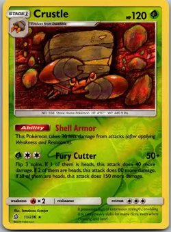 Crustle 11/236 Rare Unified Minds Pokemon Reverse Holo Near Mint - Image 1