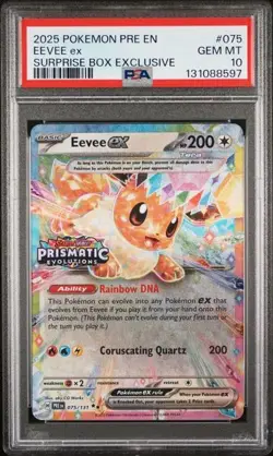 PSA 10 - 2025 Pokemon Prismatic Evolutions Suprise Box EEVEE #075 (8597) - Image 1