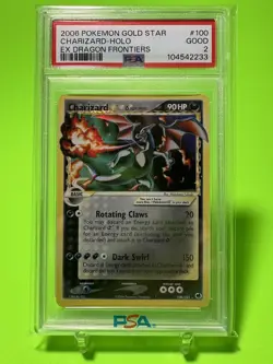 PSA 2 Charizard Gold Star 101/100 Holo Ex Dragon Frontiers Pokemon Card Shiny - Image 1