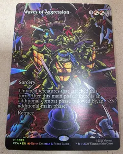 Waves of Aggression - Foil (Borderless) Teenage Mutant Ninja Turtles - Mtg - Image 1