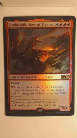 Drakuseth, Maw of Flames - M20 - Foil - Rare - NM - Magic The Gathering - MTG - Image 1