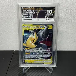 Pokemon Pikachu & Zekrom GX Tag Team All Stars 041/173 RR ACE Graded Gem Mint 10 - Image 1