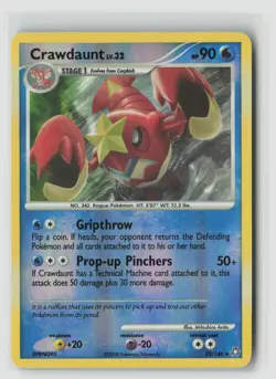 CRAWDAUNT 22/146 REVERSE HOLO LEGENDS AWAKENED POKEMON TCG LP - Image 1