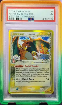 2006 Pokemon Ex Crystal Guardians Charizard Reverse Foil #4 PSA 7 - Image 1