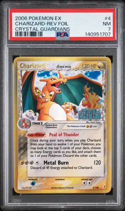 2006 Pokemon Ex Crystal Guardians Charizard Reverse Foil #4 PSA 7 - Image 2