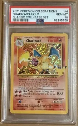 🔥 2021 POKEMON CELEBRATIONS CLASSIC COLL #4 CHARIZARD-HOLO PSA 10 RARE - Image 1