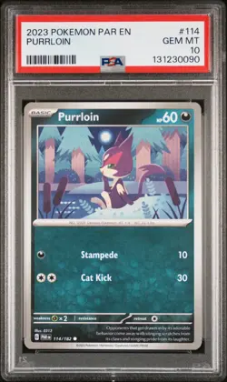 2023 POKEMON PAR EN-PARADOX RIFT #114 PURRLOIN PSA 10 - Image 1