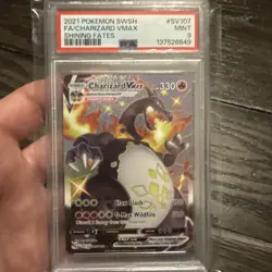 2021 Pokemon SWSH FA/Charizard VMAX Shining Fates #SV107 PSA 9 - Image 1