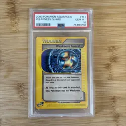 PSA 10 Weakness Guard Trainer 141/147 Aquapolis Pokemon 2003 - Image 1