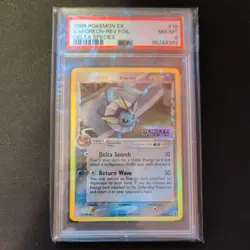 2005 Pokemon EX Vaporeon Rev Foil #18 Delta Species PSA 8 - Image 1