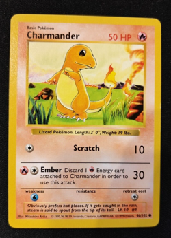 Pokemon TCG Charmander 46/102 Base Set Shadowless LP - Image 1