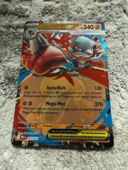 Pokemon Mega-Lucario EX 077/132 Full Art Holo Deutsch Near Mint - Image 1