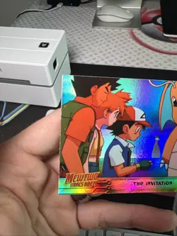 Invitation #13 Topps Blue Label Pokemon Mewtwo Strikes Back Holo RAINBOW Foil - Image 5