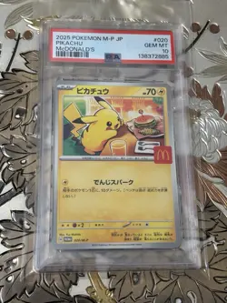 PSA 10 Japanese Pokemon Card Pikachu 020/M-P McDonald's Promo 2025 - Image 1