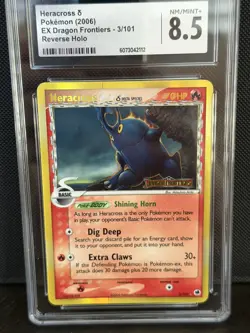 CGC 8.5 Heracross EX Dragon Frontiers 3/101 Reverse Holo Stamped Pokemon Card - Image 1