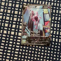 Pokemon TCG Mewtwo V Full Art Ultra Rare Holo 220 HP Pokemon GO 072/078 - Image 1
