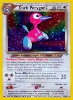 Moderately Played Dark Porygon2 - 8/105 - Holo Rare - Unlimited Edition Pokemon - Image 1