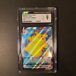 Graded Pokemon Card ENG Surfing Pikachu VMAX 9/25 Celebrations Holo CGC 9 - Image 2