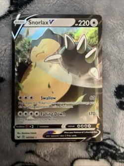 Pokemon Snorlax V 141/202 Swsh01: Sword & Shield Full Art Holo Ultra Rare Card - Image 1
