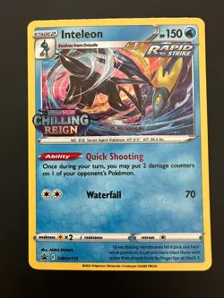 Pokemon Black Star Promo Inteleon Build & Battle Box Line Holo Card SWSH113 - Image 1