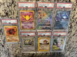 Pokemon Graded Lot 7 Cards 1st Edition Fossil, Rocket, Sun & Moon, Platinum - Image 1