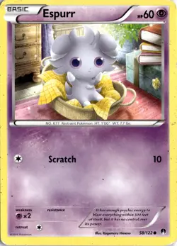 Espurr 58/122 XY - BREAKpoint Pokemon Card TCG - Image 1