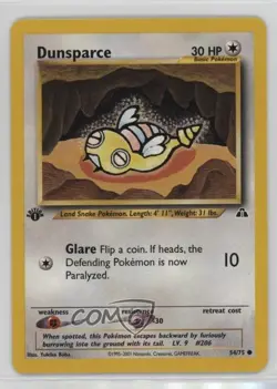 Dunsparce 1st Ed. Pokemon Neo Discovery #54 2001 - Image 1