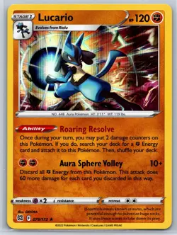 Lucario - Holo Rare - Brilliant Stars 079/172 Pokemon Card NM - Image 1