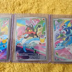 Pokemon TCG Rowlet Litten Popplio MEP 045 044 043 First Partner Promo Pack Fresh - Image 3