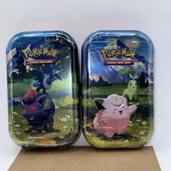Pokemon Mini Tin Lot Sealed Cleffa Zorua Chikorita Art Trading Card Game Tins - Image 1